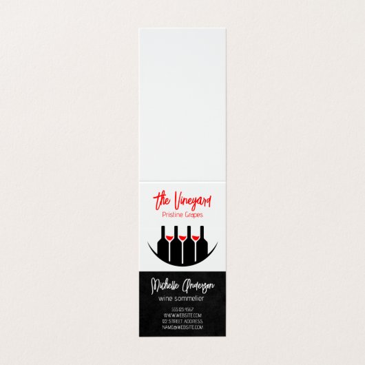 Wine Tastings | Bottles and Glasses Visitenkarten (Außenseite Aufgefaltet)