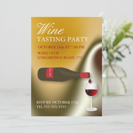 Wine testing party einladung (Stehend Vorderseite)