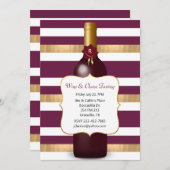 Wine Theme Party Einladung (Vorne/Hinten)