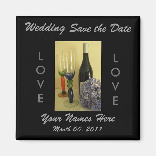 Wine Theme Wedding Magnet (Vorne)