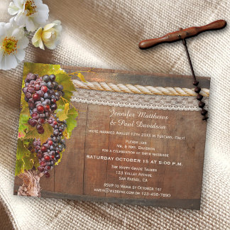 Wine Themed Post Hochzeit nur Einladung