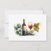 Wine Themed Watercolor Wedding Directors Card Dankeskarte (Rückseite)