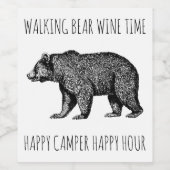 Wine Time Happy Camper Happy Hour Weinetikett (Einzelnes Label)