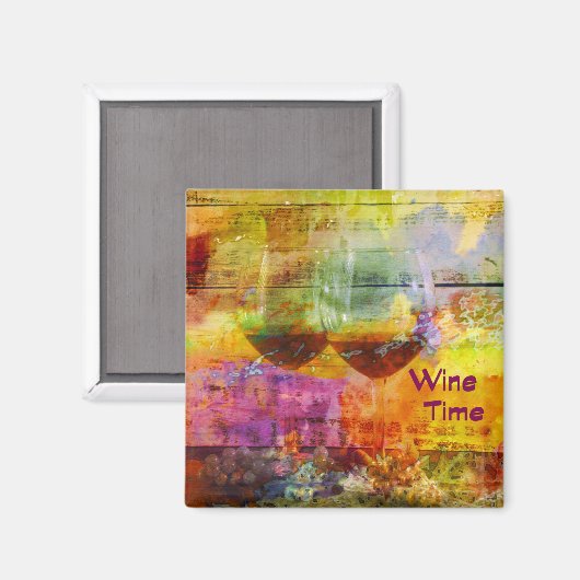 Wine Time Magnet (Vorderseite/Rückseite)