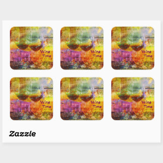 Wine Time Marbled Stickers