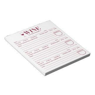 Wine Tracker, Wine Lover Drink Rating Page Notizblock