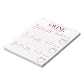 Wine Tracker, Wine Lover Drink Rating Page Notizblock (Rotiert)