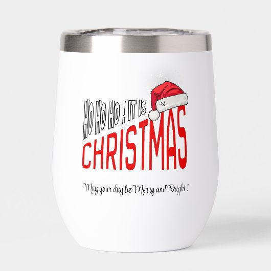 Wine Tumbler : It's Christmas (white) (Rückseite)