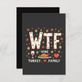 WIne Turkey Family Funny Erntedank Dankeskarte (Vorne/Hinten)