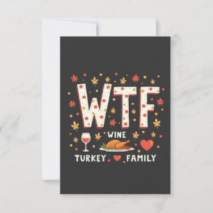 WIne Turkey Family Funny Erntedank Dankeskarte