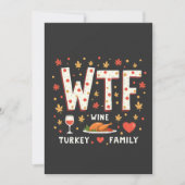 WIne Turkey Family Funny Erntedank Einladung (Vorderseite)