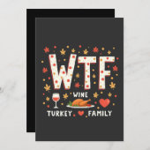 WIne Turkey Family Funny Erntedank Feiertagskarte (Vorne/Hinten)