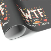 WIne Turkey Family Funny Erntedank Geschenkpapier (Rolleneckpunkt)