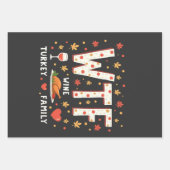 WIne Turkey Family Funny Erntedank Geschenkpapier Set (Vorderseite)