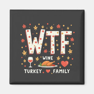 WIne Turkey Family Funny Erntedank Magnet