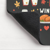 WIne Turkey Family Funny Erntedank Mousepad (Ecke)