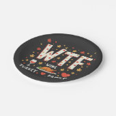 WIne Turkey Family Funny Erntedank Pappteller (Schrägansicht)