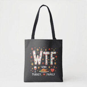 WIne Turkey Family Funny Erntedank Tasche