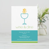 Wine u. speisen Sie Party Einladung (Stehend Vorderseite)