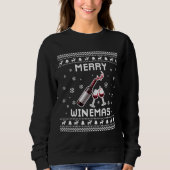 Wine Ugly Christmas Sweater Sweatshirt (Vorderseite)