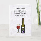 Wine Valentine's Day Card Karte (Vorderseite)