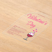 Wine Valentine's Day Party Acryleinladungen (Ablage )