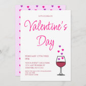 Wine Valentine's Day Party Einladung (Vorne/Hinten)