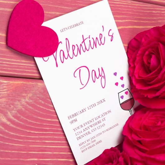Wine Valentine's Day Party Einladung