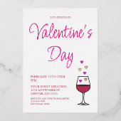 Wine Valentine's Day Party Folieneinladung (Vorderseite)
