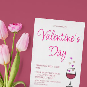 Wine Valentine's Day Party Folieneinladung
