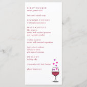 Wine Valentine's Day Party Menükarte (Vorderseite)