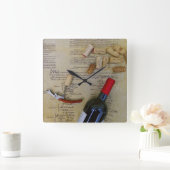 Wine & Verfassungs Wall Clock! Quadratische Wanduhr (Zuhause)
