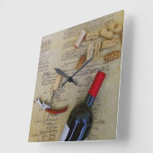 Wine & Verfassungs Wall Clock! Quadratische Wanduhr (Winkel)