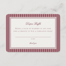 Wine Vineyard Club Old Money Diaper Raffle Insert