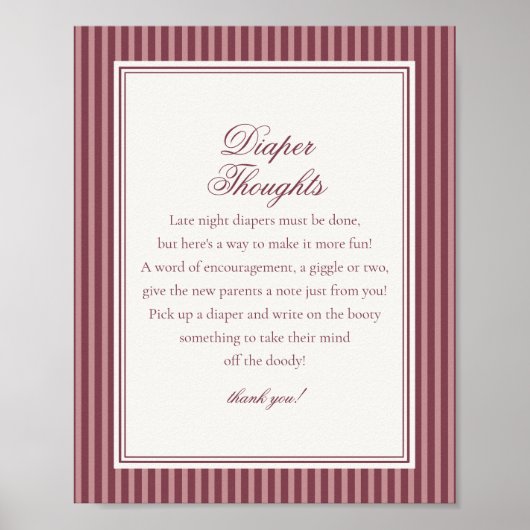 Wine Vineyard Club Old Money Diaper Thoughts Poster (Vorne)