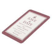 Wine Vineyard Club Old Money Striped Save the Date Magnet (Linke Seite)