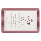 Wine Vineyard Club Old Money Striped Save the Date Magnet (Horizontal)
