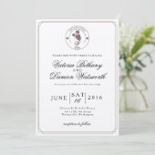 Wine Vineyard Modern Vintage Hochzeit Einladung (Stehend Vorderseite)