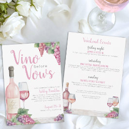 Wine Vino Before Vows Junggeselinnen-Abschied Einladung