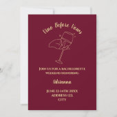 Wine Vino Vor Vows Bachelorette Einladung (Vorderseite)