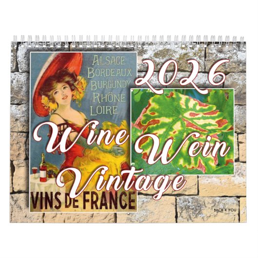 Wine Wall Calendar 2026 - Vintager Wein Kalender (Titelbild)
