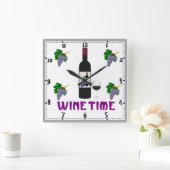Wine Wall Clock Quadratische Wanduhr (Zuhause)