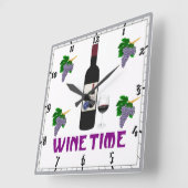 Wine Wall Clock Quadratische Wanduhr (Winkel)