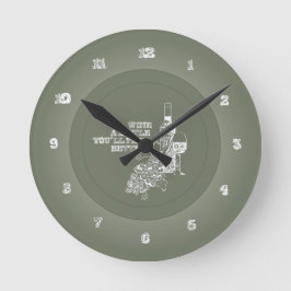 Wine wenig runde wanduhr