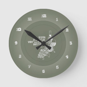 Wine wenig runde wanduhr