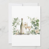 Wine & Wine Glass Greenery Blumenbrunch & Bubbly Einladung (Rückseite)