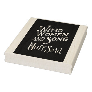 Wine Women and Song Vintager Gummi Briefmarke Gummistempel