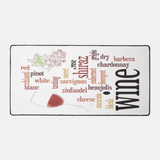 Wine Word Cloud Design Desk Mat Schreibtischunterlage (Vorderseite)