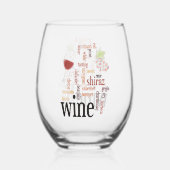 Wine Word Cloud Design Edelstahlglas Weinglas Ohne Stiel (Rückseite)