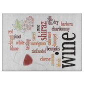 Wine Word Cloud Design Glass Cutting Board Schneidebrett (Vorderseite)